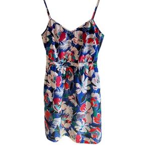 J. Crew Floral Mini Dress Adjustable Spaghetti Strap V-Neck Summer Sundress